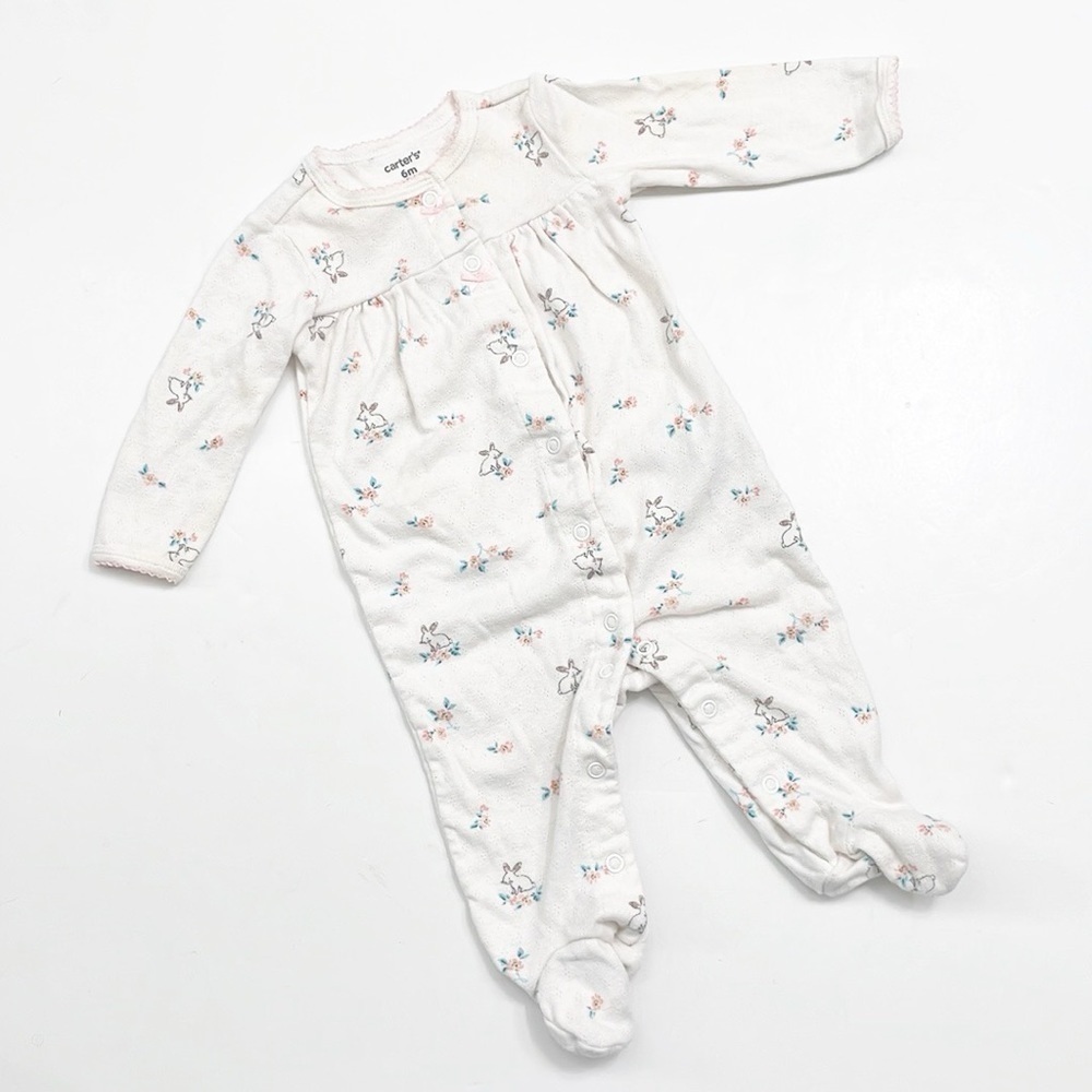 Carter's baby girls Easter bunny print footie